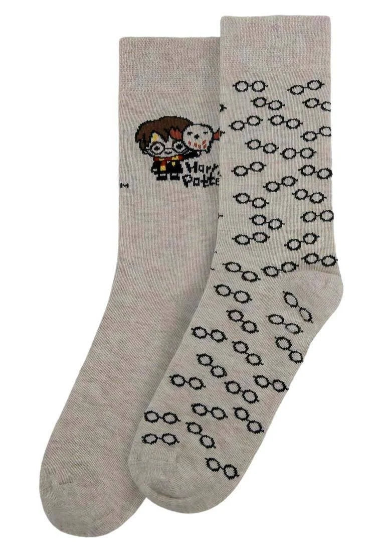 Unisex Vegan Beige Socks - Warner Bros Friends Till Eternity Harry Potter Design