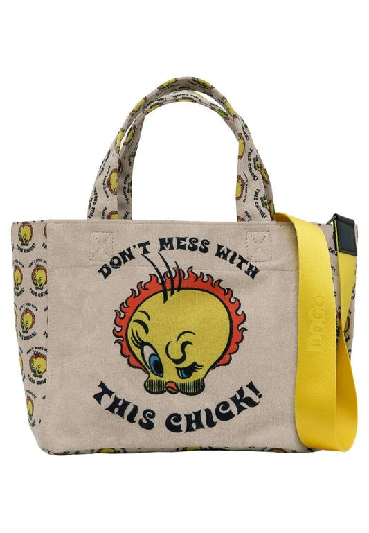 Vegan Cream Medium Tote Bag - Warner Bros Tweety, The Chick! Design