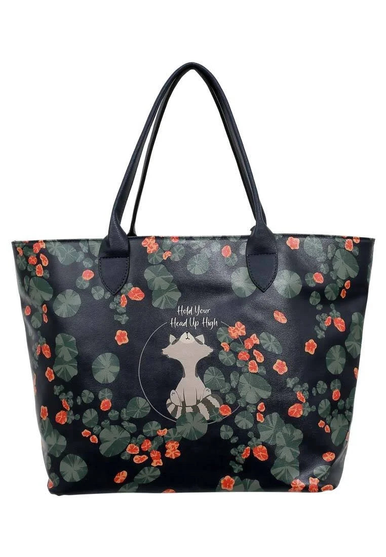 Women Vegan Leather Black Shoulder Bag - Hold Your Head Up High Design
