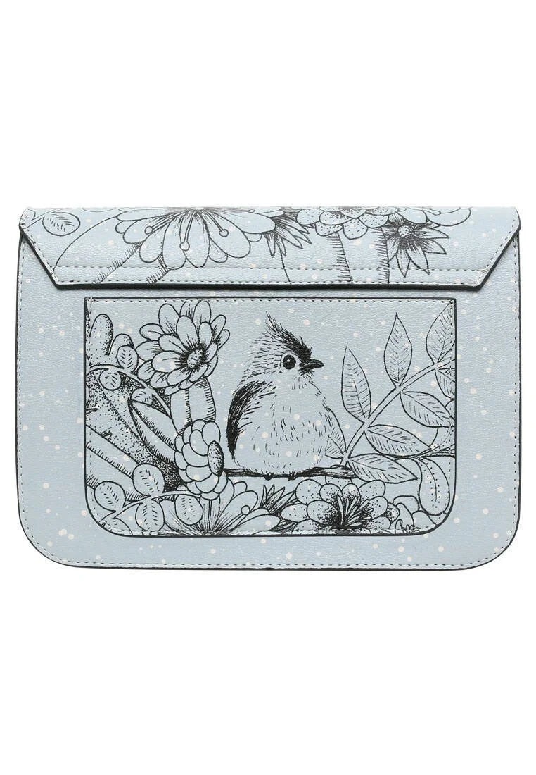 Magic in the Air – Vegan Blue Floral Bird Purse