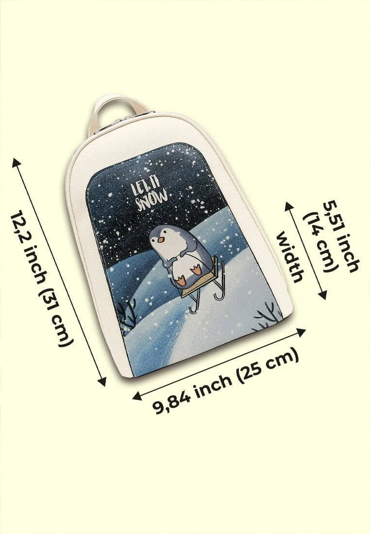Women’s Vegan Leather Cream Backpack