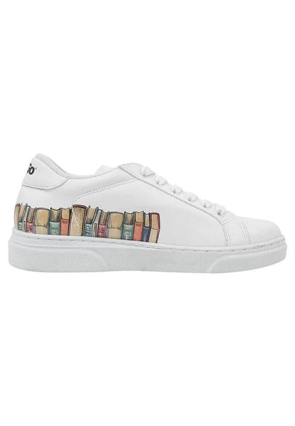 Unisex Kids Vegan Leather White Sneakers - The Wise Owl Design