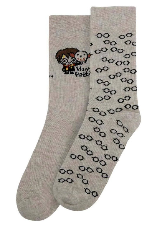 Unisex Vegan Beige Socks - Warner Bros Friends Till Eternity Harry Potter Design