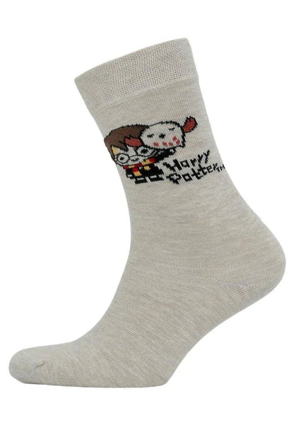 Unisex Vegan Beige Socks - Warner Bros Friends Till Eternity Harry Potter Design