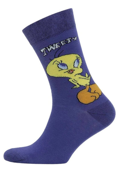 Unisex Vegan Blue Socks - Warner Bros Tweety Classic Design