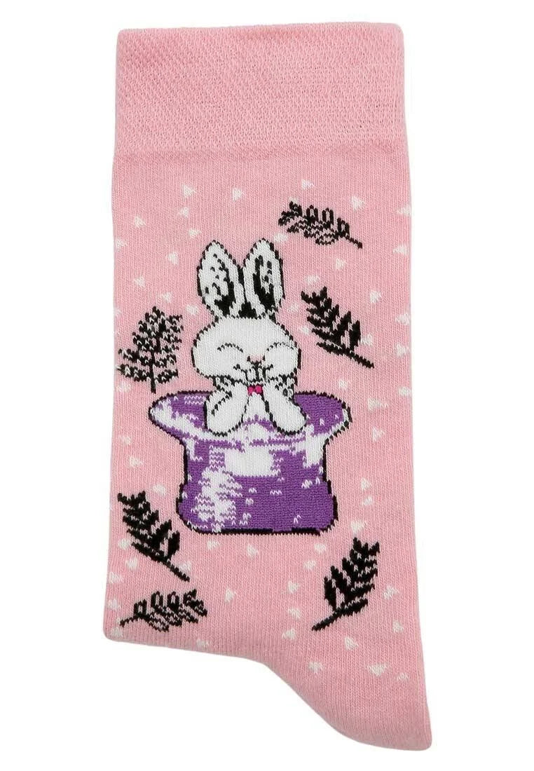 Unisex Vegan Pink Socks - Somebunny Loves You Design