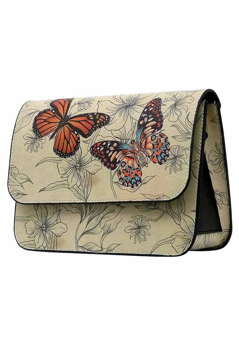 Wings of Grace – Vegan Beige Butterfly Purse