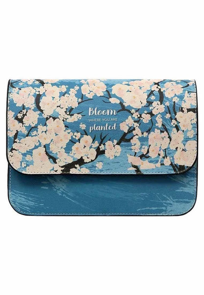 Bloom On – Vegan Blue Floral Purse