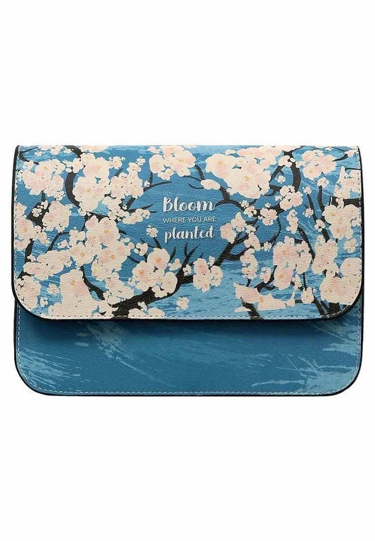 Bloom On – Vegan Blue Floral Purse
