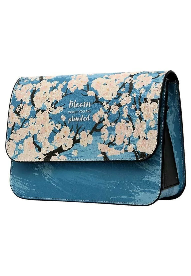 Bloom On – Vegan Blue Floral Purse