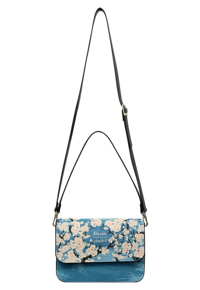 Bloom On – Vegan Blue Floral Purse