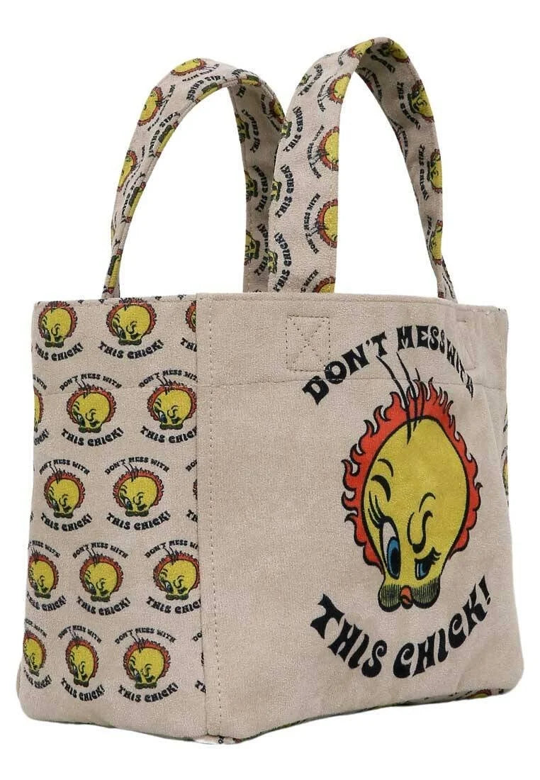 Vegan Cream Medium Tote Bag - Warner Bros Tweety, The Chick! Design