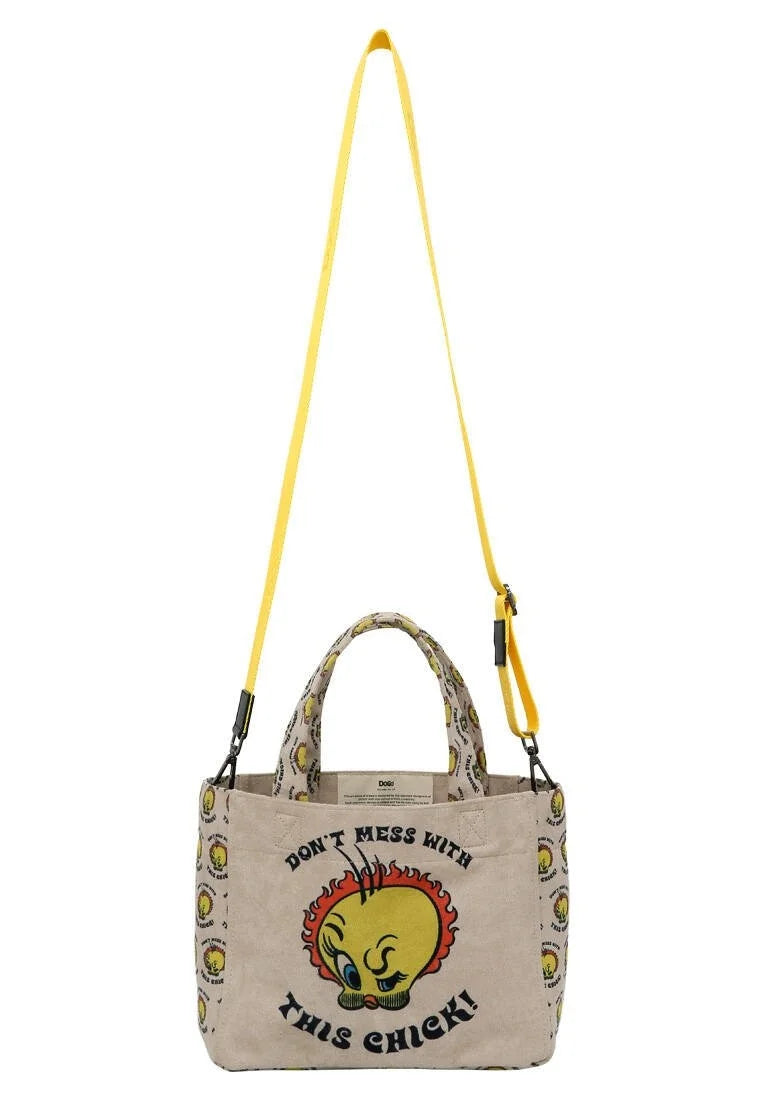 Vegan Cream Medium Tote Bag - Warner Bros Tweety, The Chick! Design