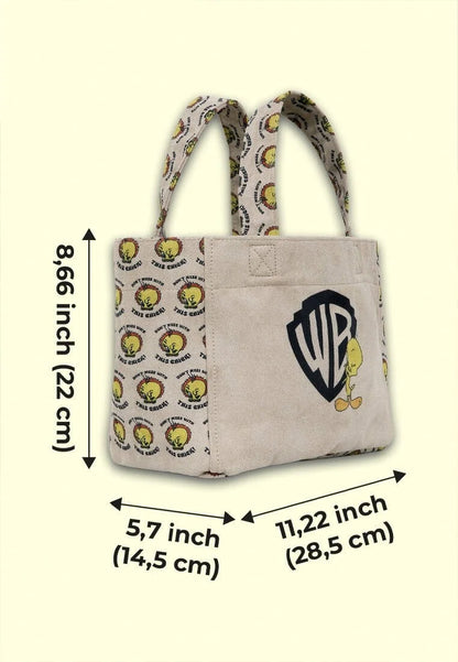 Vegan Cream Medium Tote Bag - Warner Bros Tweety, The Chick! Design