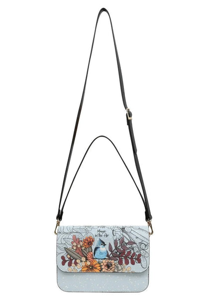 Magic in the Air – Vegan Blue Floral Bird Purse