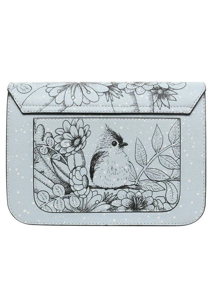 Magic in the Air – Vegan Blue Floral Bird Purse
