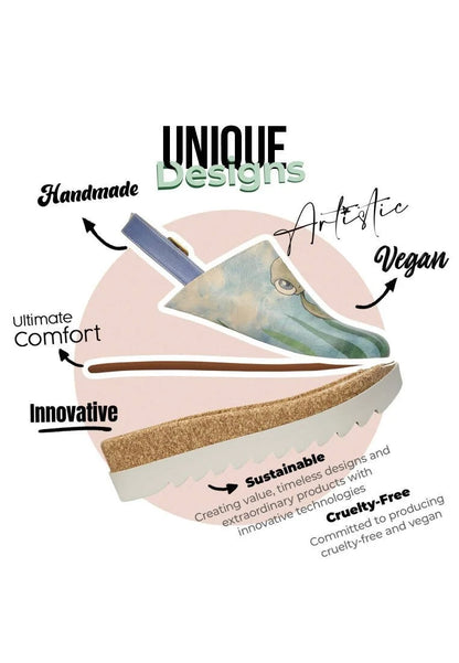 Vegan Leather Blue Wedge Sandals - Caretta-Hey Dude Design