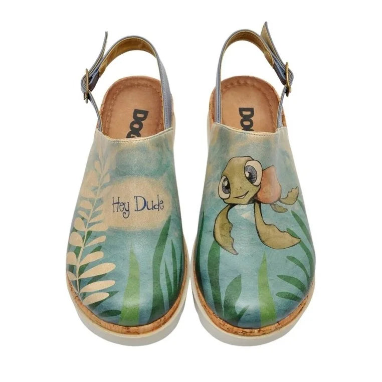 Vegan Leather Blue Wedge Sandals - Caretta-Hey Dude Design