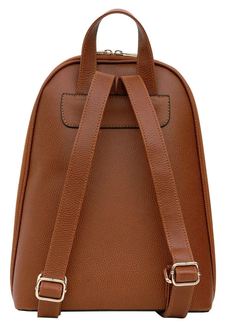 Vegan Leather Brown Backpack - Cuddling Season Design