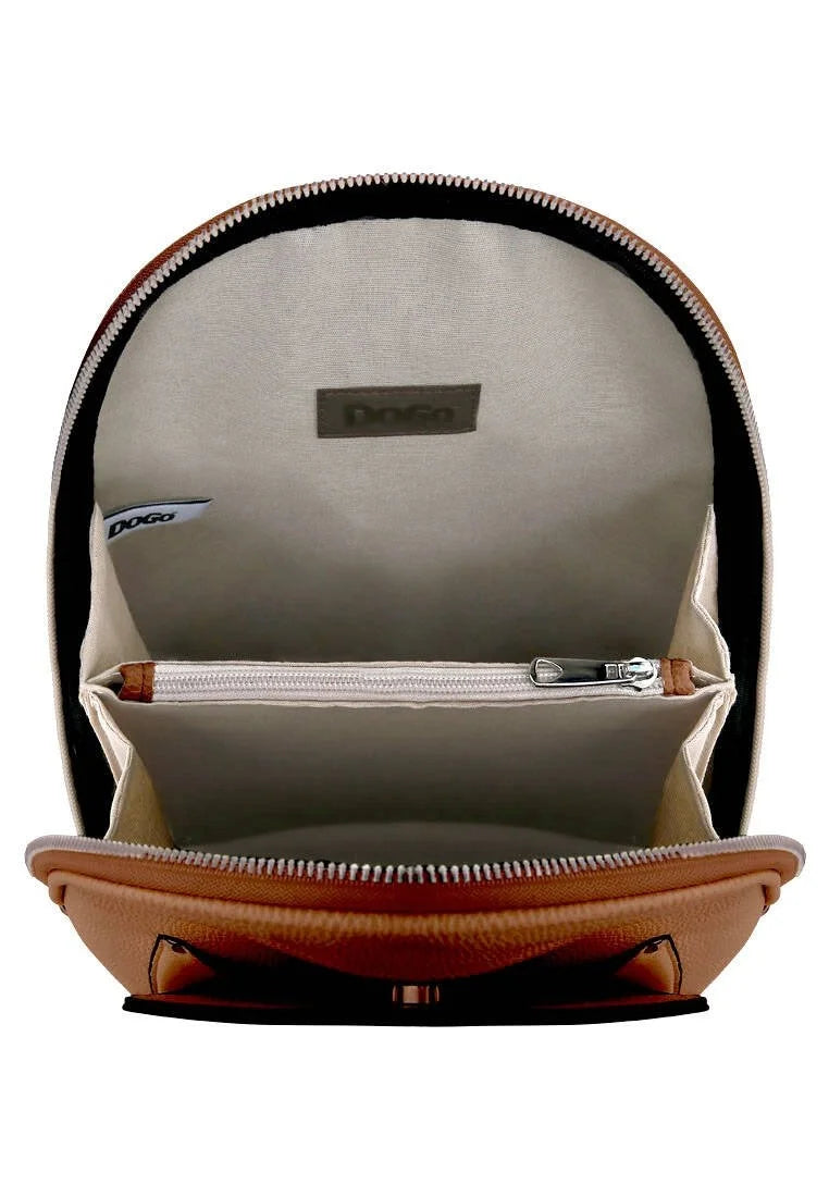 Vegan Leather Brown Backpack - Cuddling Season Design