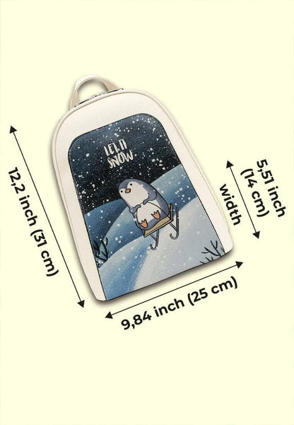 Women’s Vegan Leather Cream Backpack