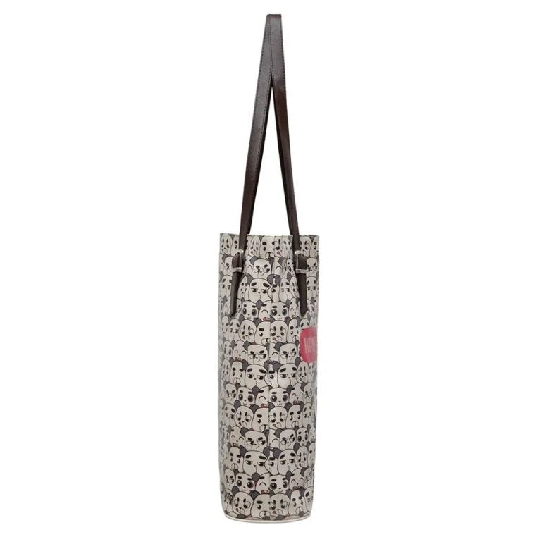 Women Vegan Leather Cream Shoulder Bag - Hug Me Design