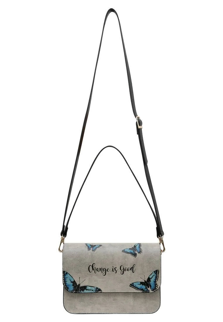 Change is Good – Vegan Gray Butterfly Purse