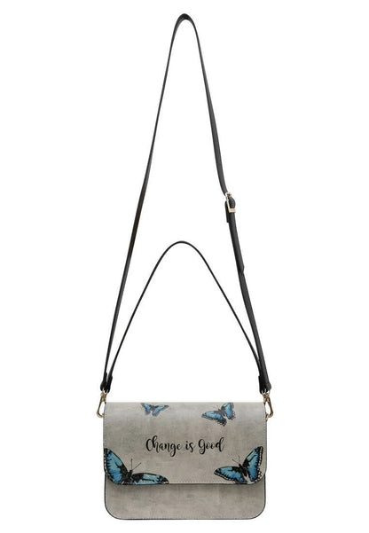 Change is Good – Vegan Gray Butterfly Purse