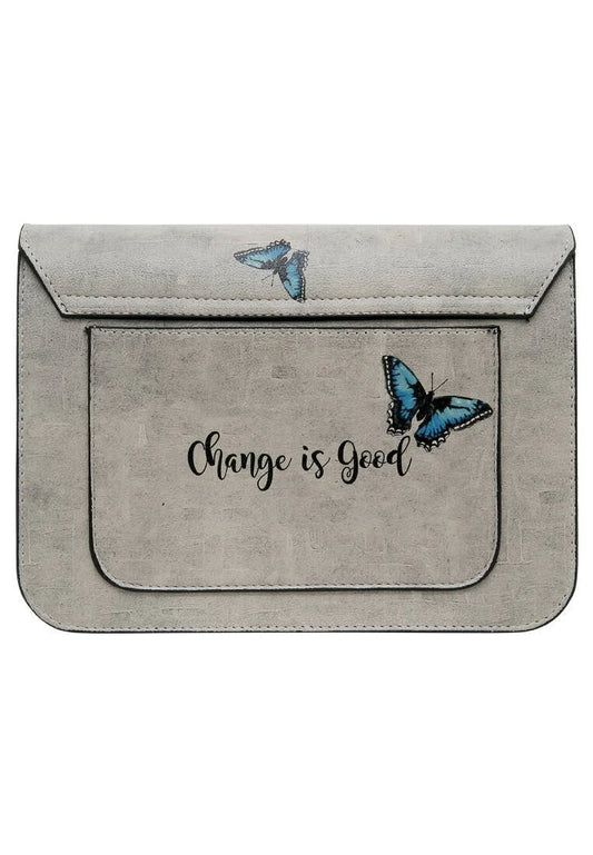 Change is Good – Vegan Gray Butterfly Purse