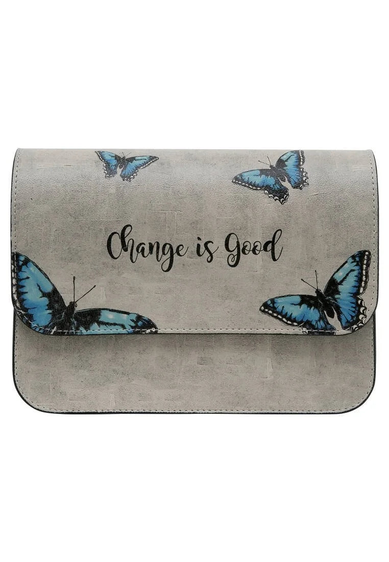 Change is Good – Vegan Gray Butterfly Purse