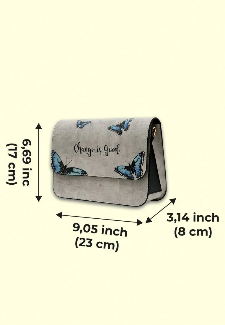 Change is Good – Vegan Gray Butterfly Purse
