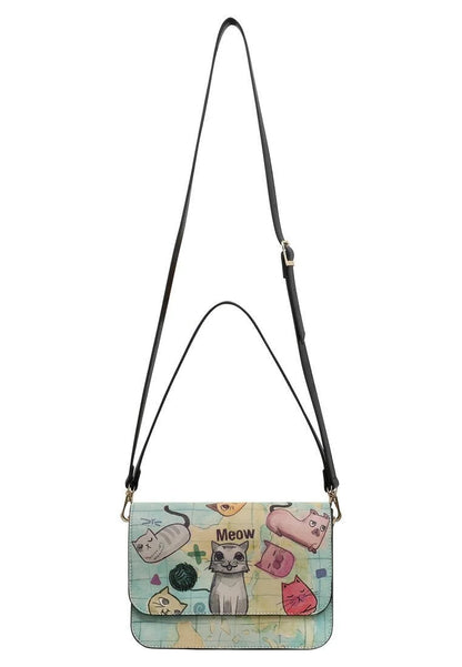 Cats of the World – Vegan Green Purse