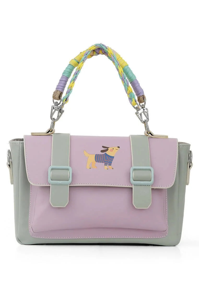 Women Vegan Leather Lilac Purse - Paw Lucky Design