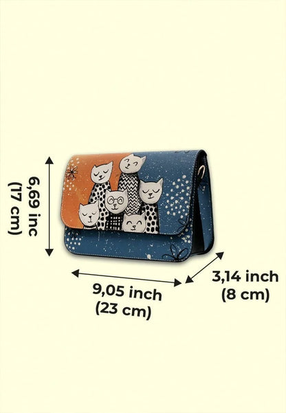 Purrfect Portrait – Vegan Cat Family Handbag