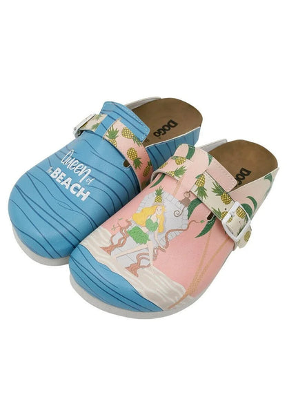 Vegan Leather Multicolor Slippers - Queen of the Beach Design
