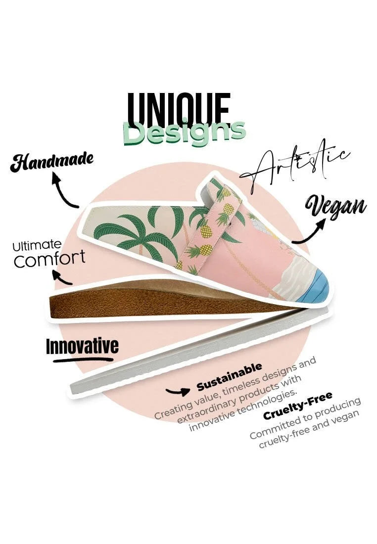 Vegan Leather Multicolor Slippers - Queen of the Beach Design