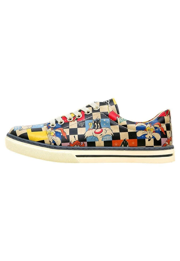 Women Vegan Leather Multicolor Sneakers - Warner Bros You-re-Despicable Design