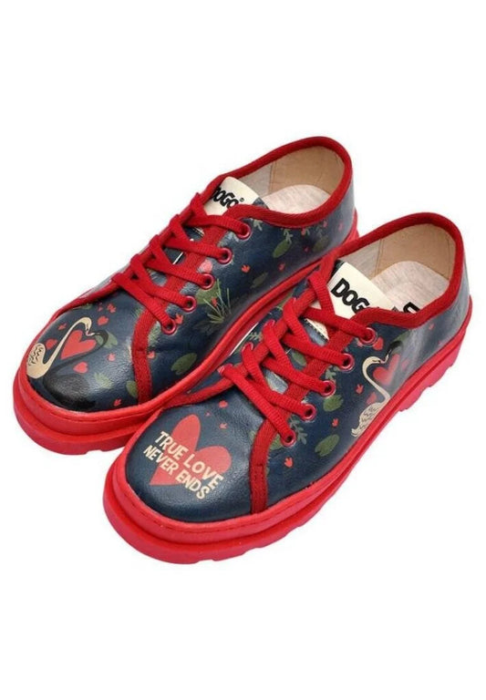 Women Vegan Leather Navy Sneakers - True Love Design