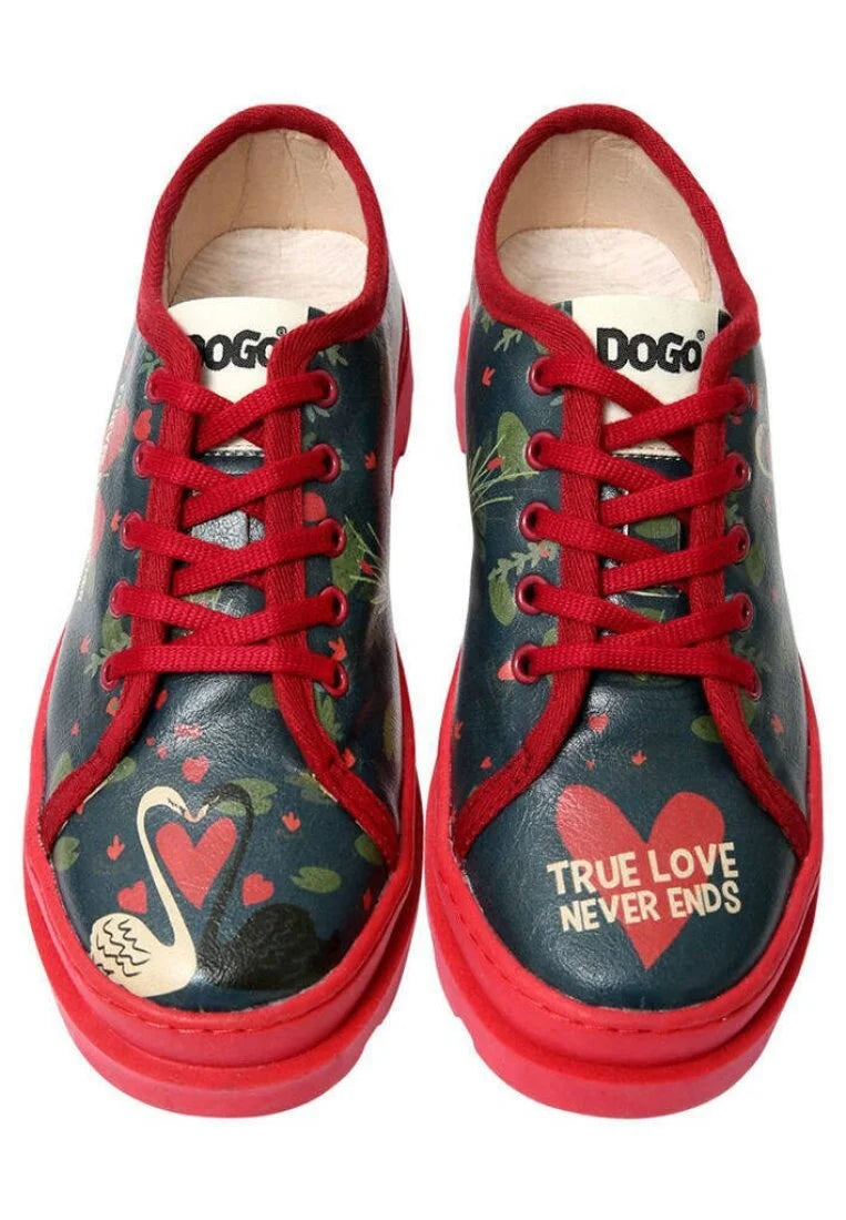 Women Vegan Leather Navy Sneakers - True Love Design