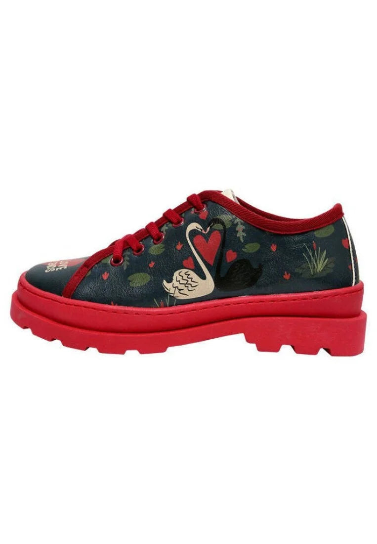 Women Vegan Leather Navy Sneakers - True Love Design