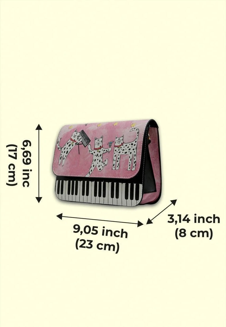 Paws & Keys – Vegan Pink Musical Cat Purse