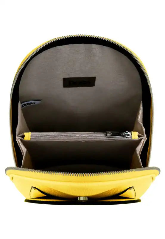 Women Vegan Leather Yellow Backpack - I Do What I Want Design