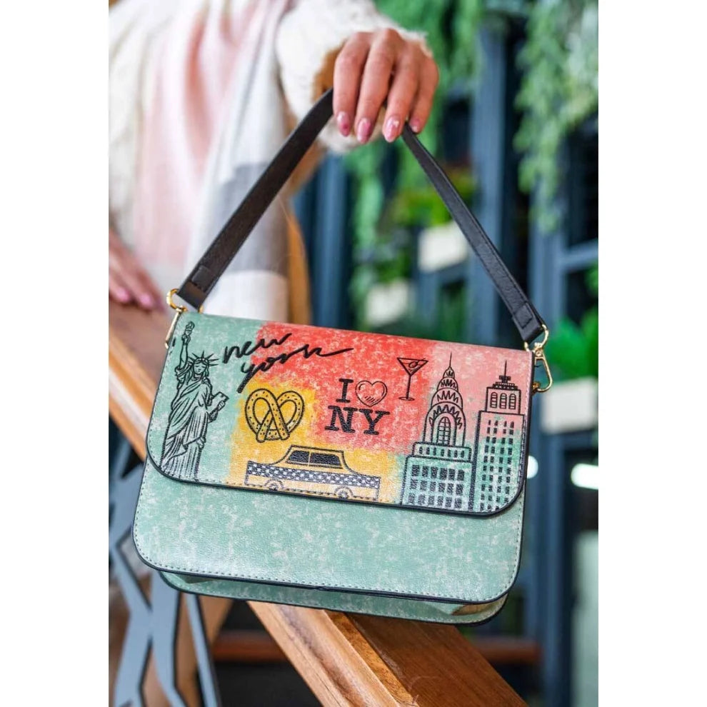 Women Vegan Leather Handbag - New York Design