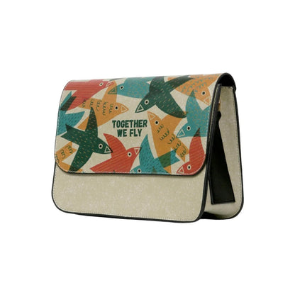 Women Vegan Leather Multicolor Purse - Together We Fly Design