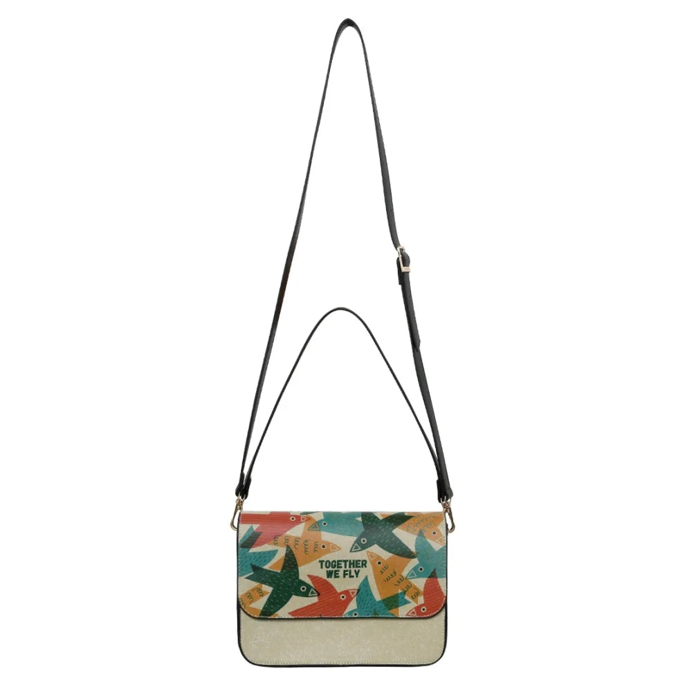 Women Vegan Leather Multicolor Purse - Together We Fly Design